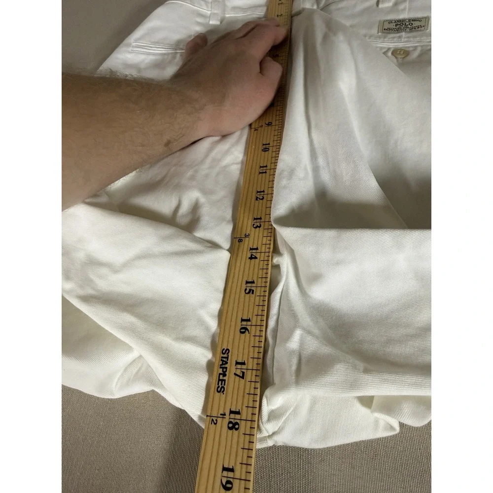 VINTAGE Polo Ralph Lauren Tyler Shorts Size 36 White 9 Inch Preppy Mens